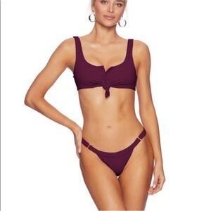 Beach Bunny Rib Tide L Plum bikini bottoms NWT